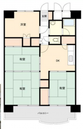 京都市伏見区向島二ノ丸町、マンションの間取り画像です