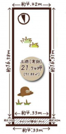 京都市南区唐橋高田町、土地の間取り画像です