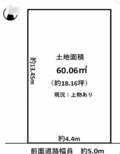 京都市伏見区醍醐南西裏町、土地の間取り画像です