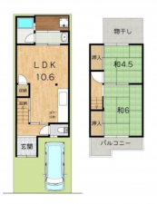 京都市伏見区醍醐御園尾町、中古一戸建ての間取り画像です