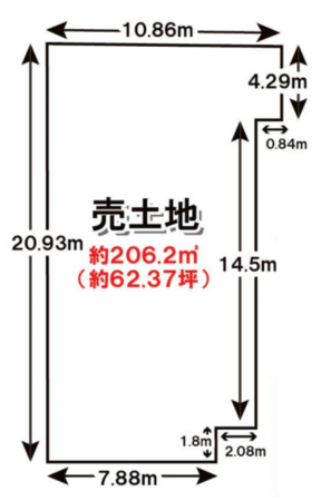 京都市南区八条町、土地の間取り画像です