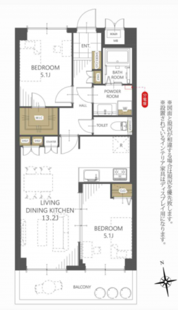 京都市南区久世殿城町、マンションの間取り画像です