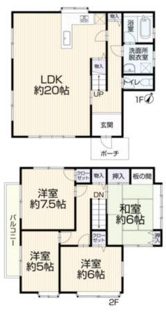 京都市伏見区久我御旅町、中古一戸建ての間取り画像です