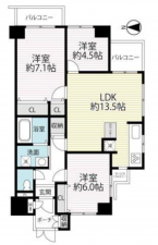 京都市伏見区西大手町、マンションの間取り画像です