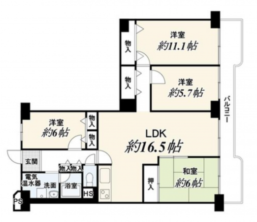 京都市南区吉祥院仁木ノ森町、マンションの間取り画像です