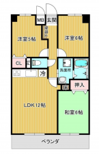 京都市伏見区川東町、マンションの間取り画像です