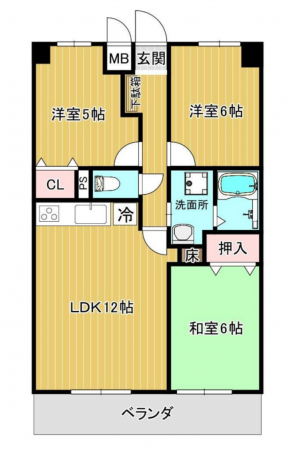 京都市伏見区川東町、マンションの間取り画像です