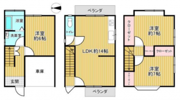 京都市伏見区羽束師志水町、中古一戸建ての間取り画像です