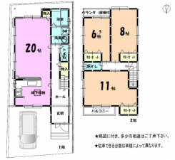 京都市伏見区久我石原町、新築一戸建ての間取り画像です
