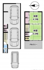 京都市伏見区醍醐御陵西裏町、収益物件/住宅の間取り画像です