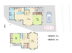 京都市伏見区深草石橋町、中古一戸建ての間取り画像です