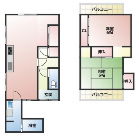 京都市伏見区淀本町、収益物件/マンションの間取り画像です