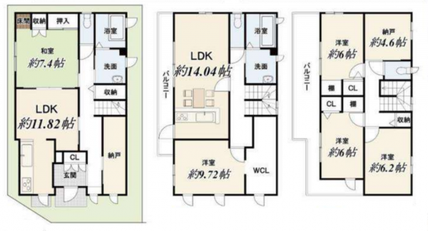 京都市南区吉祥院里ノ内町、中古一戸建ての間取り画像です