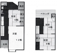 京都市南区東九条石田町、収益物件/住宅の間取り画像です