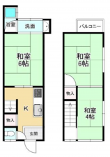 京都市伏見区深草大亀谷万帖敷町、収益物件/住宅の間取り画像です