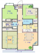 京都市伏見区久我本町、収益物件/マンションの間取り画像です