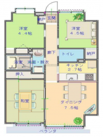 京都市伏見区久我本町、収益物件/マンションの間取り画像です