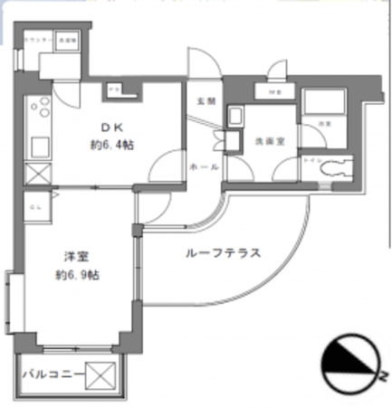京都市伏見区向島本丸町、収益物件/マンションの間取り画像です