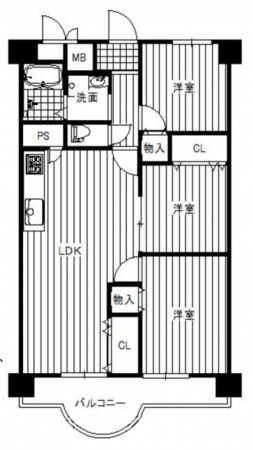 京都市伏見区向島二ノ丸町、マンションの間取り画像です
