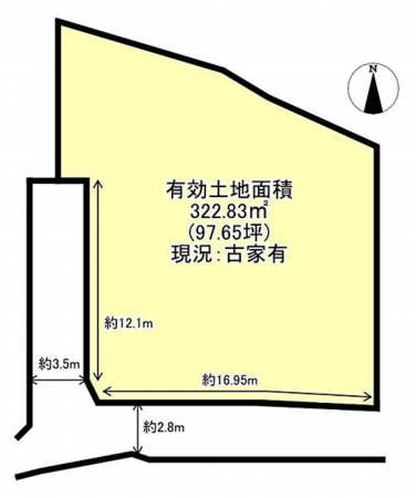 京都市伏見区深草石峰寺山町、土地の間取り画像です