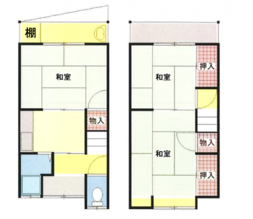 京都市伏見区醍醐外山街道町、収益物件/住宅の間取り画像です
