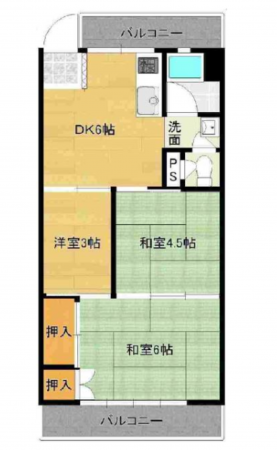 京都市南区上鳥羽八王神町、収益物件/マンションの間取り画像です