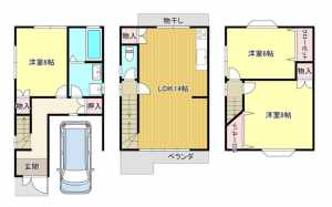 京都市伏見区日野野色町、収益物件/住宅の間取り画像です