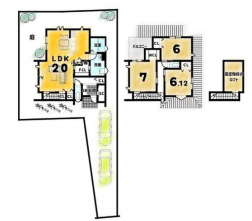 京都市伏見区桃山最上町、土地の建築プラン例画像です