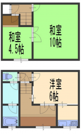 京都市伏見区鑓屋町、収益物件/住宅の間取り画像です