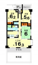 京都市伏見区石田桜木、マンションの間取り画像です