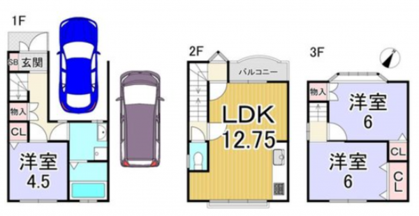京都市伏見区桃山町泰長老、中古一戸建ての間取り画像です