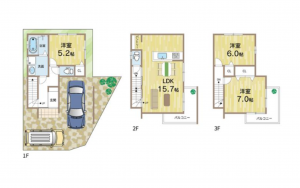 京都市伏見区深草フチ町、土地の建築プラン例画像です