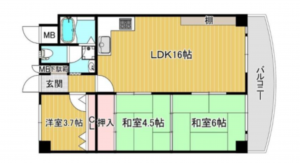 京都市伏見区深草西浦町、マンションの間取り画像です