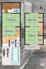京都市伏見区向島二ノ丸町、中古一戸建ての間取り画像です