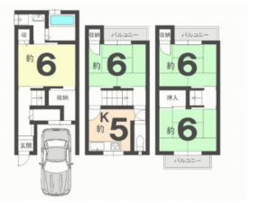 京都市伏見区深草泓ノ壺町、収益物件/住宅の間取り画像です
