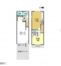 京都市伏見区羽束師志水町、収益物件/住宅の間取り画像です