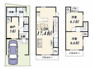 京都市伏見区深草藤森町、土地の建築プラン例画像です