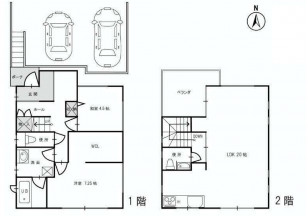京都市伏見区深草大亀谷八島町、中古一戸建ての間取り画像です