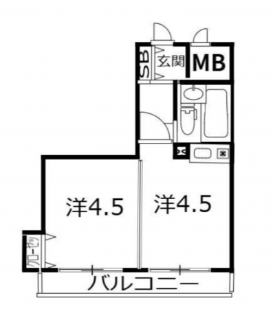 京都市伏見区深草飯食町、マンションの間取り画像です