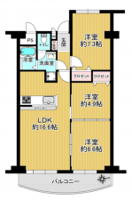 京都市伏見区深草出羽屋敷町、マンションの間取り画像です