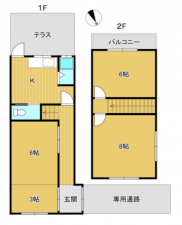 京都市伏見区向島津田町、収益物件/住宅の間取り画像です