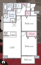 京都市南区西九条南田町、マンションの間取り画像です