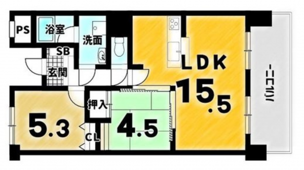 京都市南区吉祥院御池町、マンションの間取り画像です