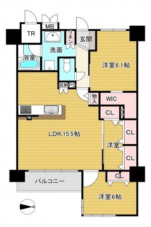 京都市伏見区景勝町、マンションの間取り画像です
