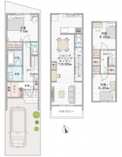 京都市伏見区久我御旅町、新築一戸建ての間取り画像です
