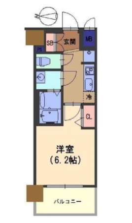 京都市南区東九条西河辺町、マンションの間取り画像です