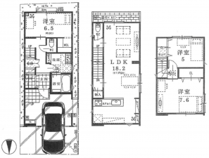 京都市伏見区桃山町弾正島、新築一戸建ての間取り画像です