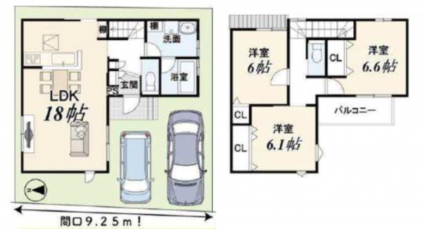 京都市伏見区向島中島町、新築一戸建ての間取り画像です