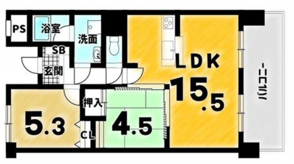 京都市南区吉祥院御池町、マンションの間取り画像です