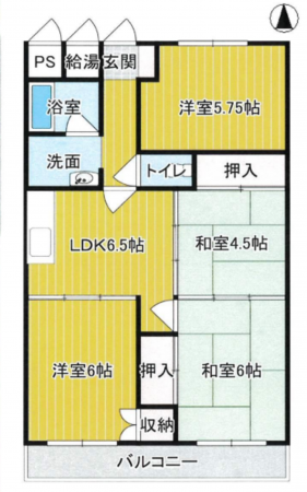 京都市南区吉祥院大河原町、マンションの間取り画像です